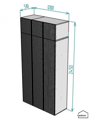 Шкаф с антресолью Linnea MHR-3A-1 2450х1200х510 (ДВ-М 11.1.25) в Режи - rezh.mebel24.online | фото 2