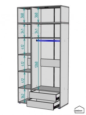 Шкаф с антресолью Linnea MHR-3A-2 2450х1200х510 (Белый-М 11.1.1) в Режи - rezh.mebel24.online | фото 3