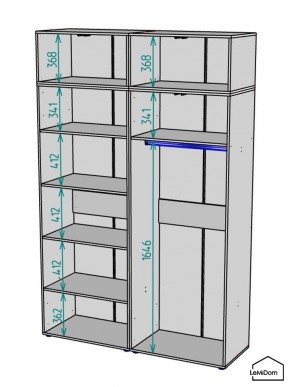 Шкаф с антресолью Linnea MHR-4POA-1 2450х1600х510 (Белый-М 11.1.2) в Режи - rezh.mebel24.online | фото 3