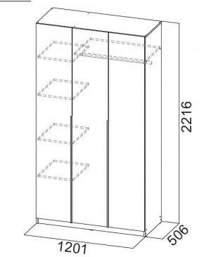 Шкаф ШК-5 (1200) Белый текстурный в Режи - rezh.mebel24.online | фото