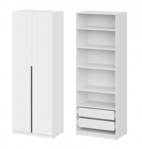 Шкаф ШК-5 + 4 полки + ящики (800) Белый текстурный в Режи - rezh.mebel24.online | фото 1