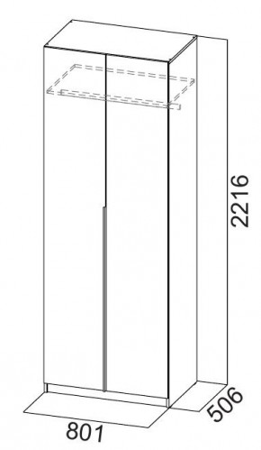 Шкаф ШК-5 (800) Белый текстурный в Режи - rezh.mebel24.online | фото