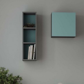 Шкаф Сириния навесной открытый серый графит/МДФ бриз в Режи - rezh.mebel24.online | фото 2