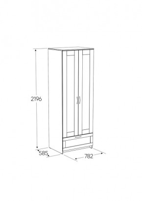 Шкаф СИРИУС двудверный белый с выдвижным ящиком в Режи - rezh.mebel24.online | фото 2