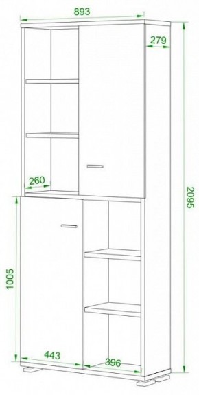 Шкаф-витрина Домино ПУ-30-2-ФС в Режи - rezh.mebel24.online | фото 2