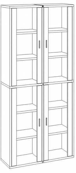 Шкаф-витрина Домино СУ(ш2в2)+4ФС в Режи - rezh.mebel24.online | фото 2