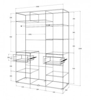 Спальный гарнитур Лиана (Дуб Крафт Белый/Графит) в Режи - rezh.mebel24.online | фото 14