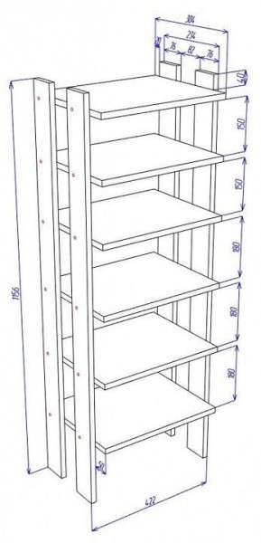 Стеллаж для обуви Cross СТЕЛ1 в Режи - rezh.mebel24.online | фото 3