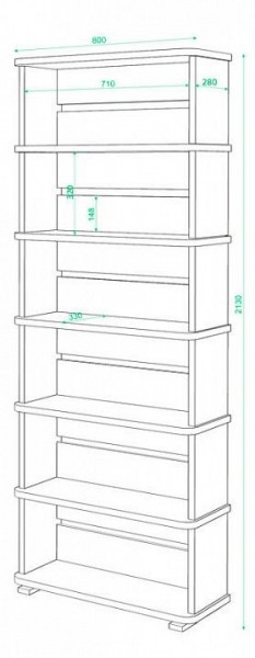 Стеллаж Домино СБ-25/6 в Режи - rezh.mebel24.online | фото 3