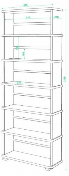 Стеллаж Домино СБ-25/6 в Режи - rezh.mebel24.online | фото 2