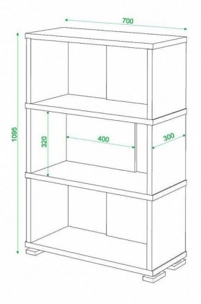 Стеллаж книжный Домино нельсон СБ-10_3 в Режи - rezh.mebel24.online | фото 2