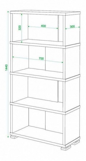 Стеллаж книжный Домино нельсон СБ-10_4 в Режи - rezh.mebel24.online | фото 2