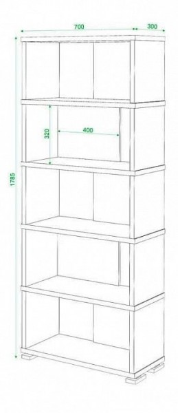 Стеллаж книжный Домино нельсон СБ-10_5 в Режи - rezh.mebel24.online | фото 2