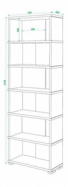 Стеллаж книжный Домино нельсон СБ-10_6 в Режи - rezh.mebel24.online | фото 2