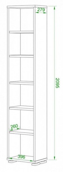 Стеллаж-колонка Домино нельсон ПУ-20-1 в Режи - rezh.mebel24.online | фото 2