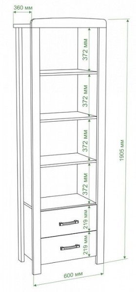 Стеллаж комбинированный Бартоло ВТД в Режи - rezh.mebel24.online | фото 2