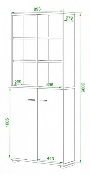 Стеллаж комбинированный Домино Лайт ПУ-30-4 в Режи - rezh.mebel24.online | фото 2