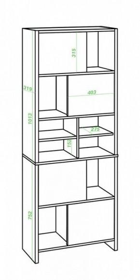 Стеллаж комбинированный Домино Lite СТЛ-ЗВХ в Режи - rezh.mebel24.online | фото 2