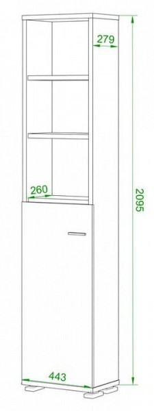 Стеллаж комбинированный Домино нельсон ПУ-20-2 в Режи - rezh.mebel24.online | фото