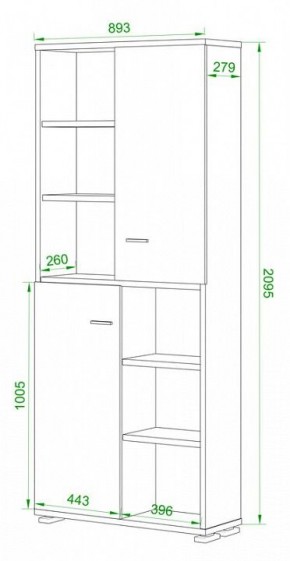 Стеллаж комбинированный Домино ПУ-30-2 в Режи - rezh.mebel24.online | фото 2