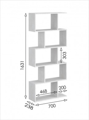 Стеллаж открытый мини 2 Вена в Режи - rezh.mebel24.online | фото 3