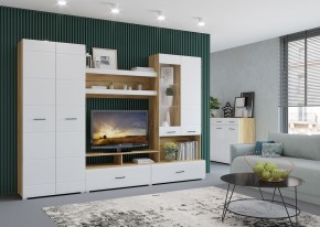Стенка НЕНСИ 1 (Крафт золотой/Белый глянец) в Режи - rezh.mebel24.online | фото 3