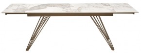 Стол ACERRA NEW 160 GLOSS LUXURY PANDORA SOLID CERAMIC/ каркас цвета шампань, ®DISAUR в Режи - rezh.mebel24.online | фото 5