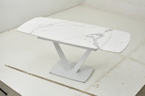 Стол ALATRI 120 GLOSS STATUARIO WHITE SOLID CERAMIC / WHITE, ®DISAUR в Режи - rezh.mebel24.online | фото 2