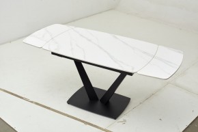 Стол ALATRI 120 MATT WHITE MARBLE SOLID CERAMIC / BLACK, ®DISAUR в Режи - rezh.mebel24.online | фото 1