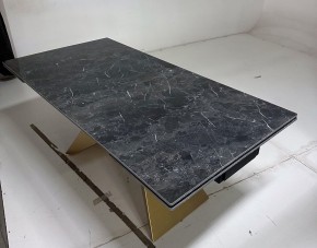 Стол ALES 180 BLACK GRAVE SOLID CERAMIC, керамика / бронзовый, ®DISAUR в Режи - rezh.mebel24.online | фото 5