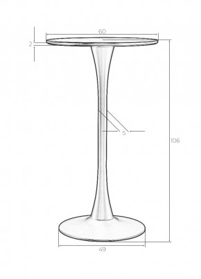 Стол барный MIA BAR, черная столешница, черное основание в Режи - rezh.mebel24.online | фото 6
