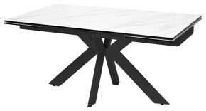 Стол BELLUNO 160 MARBLES KL-99 Белый мрамор матовый, итальянская керамика/ черный каркас, ®DISAUR в Режи - rezh.mebel24.online | фото 1