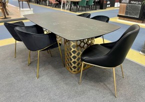 Стол CHIAVARI 220 KL-116 Черный мрамор матовый, итальянская керамика / бронзовый, ®DISAUR в Режи - rezh.mebel24.online | фото 2