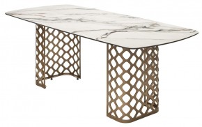 Стол CHIAVARI 220 KL-188 Контрастный мрамор матовый, итальянская керамика / Шампань, ®DISAUR в Режи - rezh.mebel24.online | фото