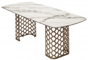 Стол CHIAVARI 220 KL-188 Контрастный мрамор матовый, итальянская керамика / Шампань, ®DISAUR в Режи - rezh.mebel24.online | фото 7