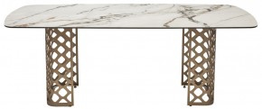 Стол CHIAVARI 220 KL-188 Контрастный мрамор матовый, итальянская керамика / Шампань, ®DISAUR в Режи - rezh.mebel24.online | фото 8