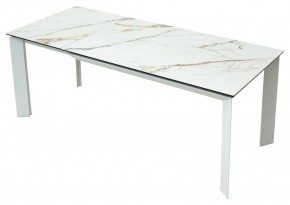 Стол CREMONA 180 KL-188 Контрастный мрамор матовый, итальянская керамика/ белый каркас, ®DISAUR в Режи - rezh.mebel24.online | фото 9
