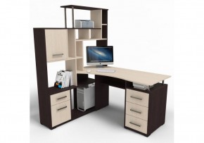 Компьютерный стол Джаз-15 146,5х130х174,6 левый венге / дуб молочный в Режи - rezh.mebel24.online | фото