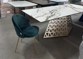 Стол ENNA 220 KL-188 Контрастный мрамор матовый, итальянская керамика/ каркас цвета шампань, ®DISAUR в Режи - rezh.mebel24.online | фото 8