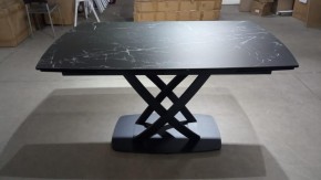Стол FOGGIA 140 KL-116 Черный мрамор матовый, итальянская керамика/ черный каркас, ®DISAUR в Режи - rezh.mebel24.online | фото 2