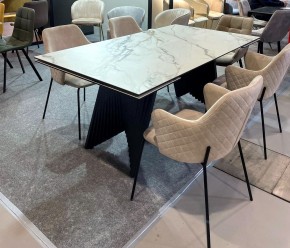 Стол IVAR 180 MARBLES KL-188 Контрастный мрамор, итальянская керамика, ®DISAUR в Режи - rezh.mebel24.online | фото 11