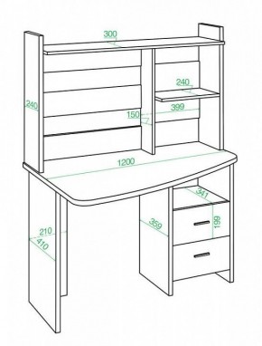Стол компьютерный Домино Лайт СКЛ-Крл 120+НКЛ-120 в Режи - rezh.mebel24.online | фото 2