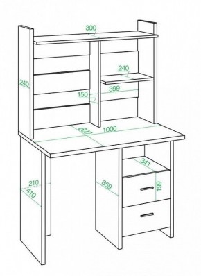 Стол компьютерный Домино Лайт СКЛ-Прям100+НКЛ-100 в Режи - rezh.mebel24.online | фото 3
