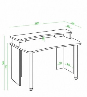 Стол компьютерный Домино Лайт СКЛ-Софт140+НКИЛ140 в Режи - rezh.mebel24.online | фото 3