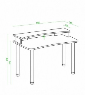 Стол компьютерный Домино Лайт СКЛ-Софт140МО+НКИЛ140 в Режи - rezh.mebel24.online | фото 3