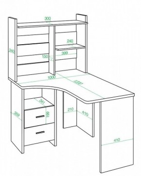 Стол компьютерный Домино Лайт СКЛ-Угл120+НКЛ-100 в Режи - rezh.mebel24.online | фото 2
