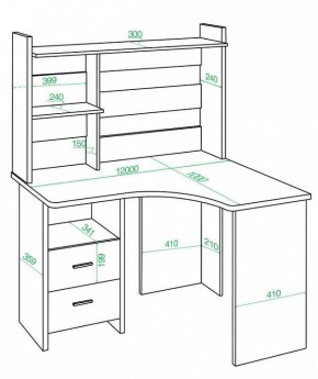 Стол компьютерный Домино Лайт СКЛ-Угл120+НКЛ-120 в Режи - rezh.mebel24.online | фото 2