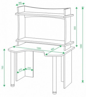 Стол компьютерный Домино lite СКЛ-Игр120 в Режи - rezh.mebel24.online | фото 2