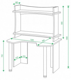 Стол компьютерный Домино Lite СКЛ-Игр120+НКИЛ120ВЛ в Режи - rezh.mebel24.online | фото 2
