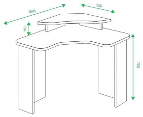 Стол компьютерный Домино lite СКЛ-ИгрУгл100+НКИЛ в Режи - rezh.mebel24.online | фото 2